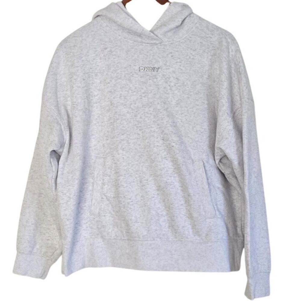 DKNY Ultra Soft Fleece Hoodie Quiet Luxury Cozy Minimalist Modern Loungewear S